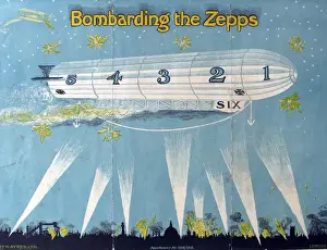 Commemorativeart Prints: Bombarding the Zepps - advertising leaflet for this game