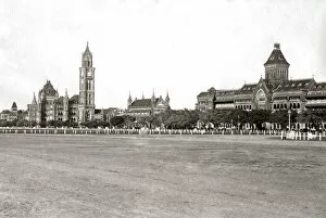 Images Dated 1st November 2012: Bombay (Mumbai), India circa 1880s - Clock tower and Univers