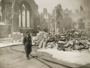 Masonry Prints: Bombed Bath - St. Andrews Church Damaged