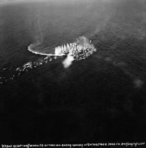 Aerial Photography Gallery: Bombing Attack on Enemy Convoy of Ships Aerial-Photograp?