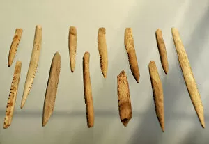Prehistory Collection: Bone objects. Maglemosian Culture, 9500-6500 BC