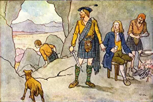 Rebels Collection: Bonnie Prince Charlie in hiding in the moors of Scotland