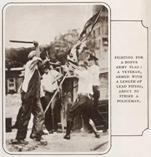 Defended Prints: The Bonus Army camp defended: fighting for the flag
