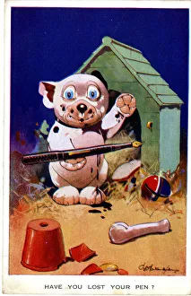 Naughty Prints: Bonzo cartoon, Have You Lost Your Pen?