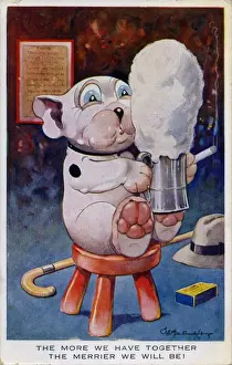 Bonzo drinking a tankard of beer