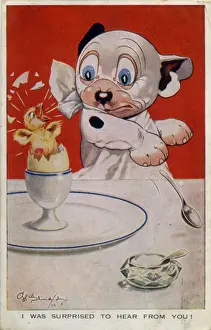 Bonzo eating a boiled egg