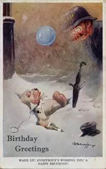 Bonzo lying in the snow