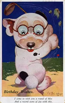 Bonzo playing golf