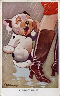 Bonzo standing in a puddle