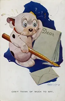 Bonzo writing a letter