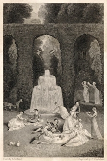 Boccaccio's Garden Scene from the Decameron, 1353. Art