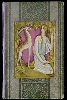 Fawn Prints: Book cover design with woman and fawn