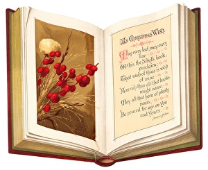 Christmas card in the shape of an open book