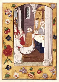1798 Prints: Book of Hours. 15th c. Fol. 152v. Mass of St Gregory