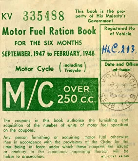 Images Dated 20th July 2018: Booklet cover, Motor Fuel Ration Book