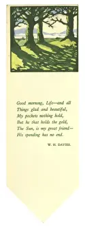 Bookmark Prints: Bookmark with design and poem