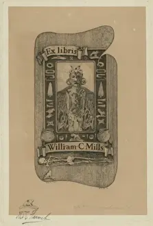 Book Plate Prints: Bookplate of archaeologist William C. Mills