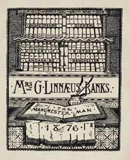 Book Plate Prints: Bookplate of English author, Mrs. G. Linnaeus Banks