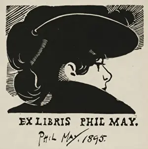 Book Plate Prints: Bookplate of English caricaturist Phil May