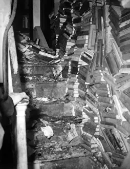 Floors Prints: Books stacked on staircase, London SE15