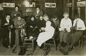 Contribution Prints: Boot mending at Scaynes Hill Womens Institute, WW1