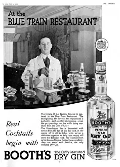 Images Dated 4th September 2015: Booths Gin advertisement - the Blue Train restaurant