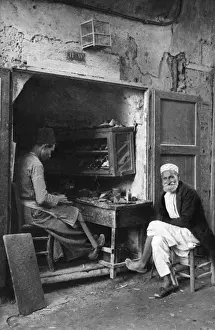 Shoemaker Prints: Bootmaker at work, Jaffa, Western Israel