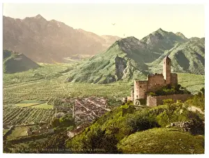 Borgo (i. e. Borgo Valsugana) with Telvano Castle and Cima D