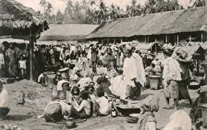Passer Prints: Borneo, Indonesia - Passer Market Scene in Kendangan