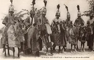 Armoured Prints: Bornu mounted warrriors (cavalry) in Ceremonial Battle Dress