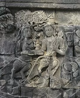 Borobudur Temple. 9th c. INDONESIA. Borobudur. Reliefs