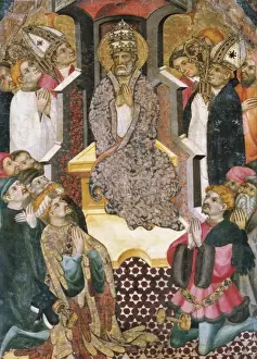 Borrassa Prints: BORRASSA, Llu&#xdce0(1360-1425). Altarpiece of Saint
