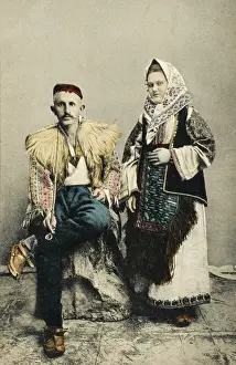 Bosnian Couple in traditional costume
