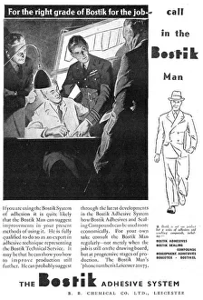Chemical Prints: Bostik Adhesives & Sealants. 1943 Advert