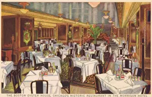 Morrison Prints: Boston Oyster House Room, Morrison Hotel, Chicago