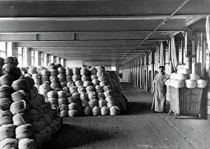 Botany tops in a woollen mill in Bradford