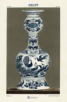 Bottle from Delft, Netherlands, 18th century
