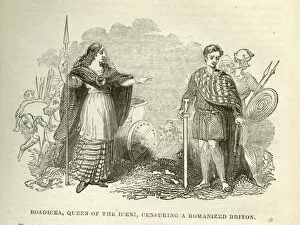 Boudicca, Queen of the Iceni censuring a Romanized Briton