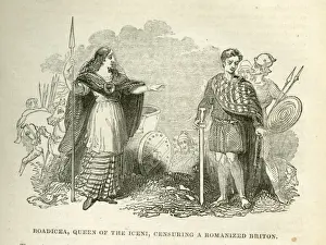 Briton Prints: Boudicca, Queen of the Iceni censuring a Romanized Briton