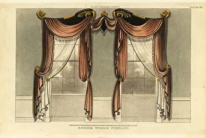 Repository Of Arts Prints: Boudoir or breakfast-parlour window curtains, 1815