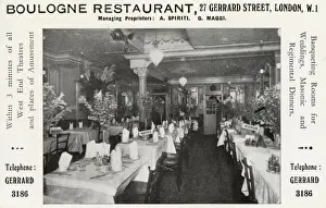 Boulogne Prints: Boulogne Restaurant - Gerrard Street, London