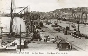 Water Front Prints: Boulogne-sur-Mer, France - The Chanzy Quay
