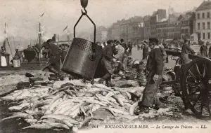 Washes Prints: Boulogne-sur-Mer - The washing of the days catch of fish