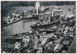 New Images August 2021 Collection: Boulters Lock - on Ascot Sunday, waiting their turn outside Boulter s. Date: 1901