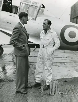 Assistant Prints: Boulton Paul Chief Test Pilot, A. E. Gunn, with his assistant