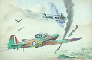 Boulton and Paul Defiants attacking Junkers 88Ks, WWII