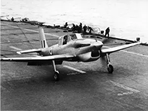 Boulton Prints: Boulton Paul Sea Balliol T21 during deck landing trials