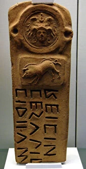 Terracotta Collection: Boundary-marker in Oscan language. 300-100 BC