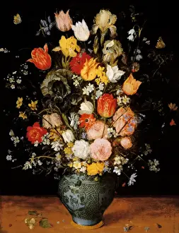 1568 Prints: Bouquet in a Blue Vase