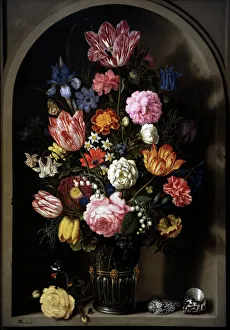Effect Collection: Bouquet of flowers in a stone niche, 1618, by Ambrosius Boss